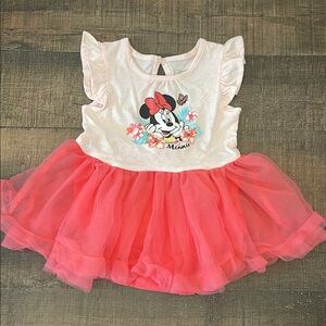 5/$25- Disney Minnie Mouse 6-12 months bodysuit with tulle skirt attached